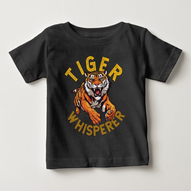 Camiseta Para Bebê Sussurro de Tigre, animal selvagem (Frente)