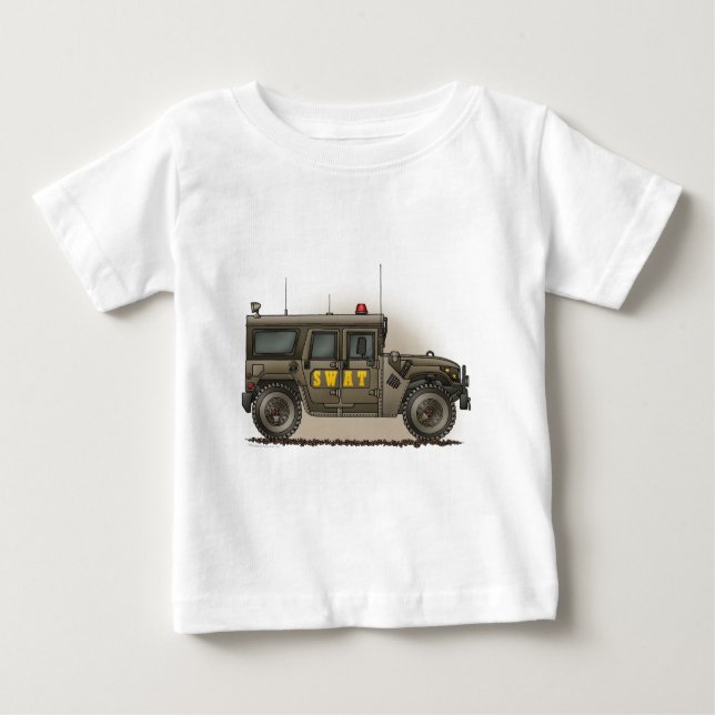 Camiseta Para Bebê SWAT Team Hummer Baby T-Shirt (Frente)