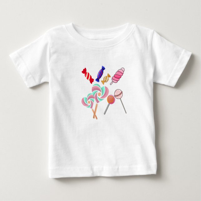 Camiseta Para Bebê Sweet Candies Delight (Frente)