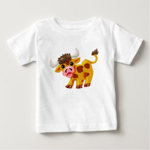 Camiseta Para Bebê Sweet Cartoon Steer