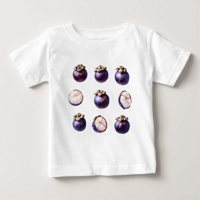Camiseta Para Bebê Sweet Mangosteen Tropical Fruit (Frente)