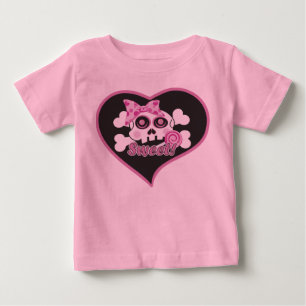 Camiseta Para Bebê Sweetheart Skull