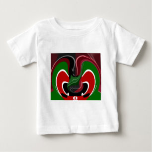 Camiseta Para Bebê Swirling Kenyan Flag: Uma arte moderna do Motif