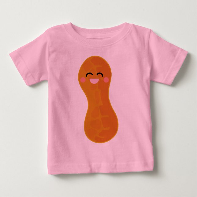 Camiseta Para Bebê T bonito do bebê de Kawaii do amendoim (Frente)