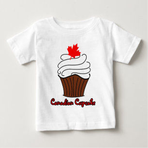 Camiseta Para Bebê T canadense infantil do cupcake