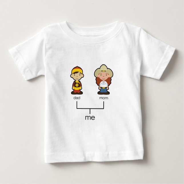 Camiseta Para Bebê T chinês/americano da família do bebê (Frente)