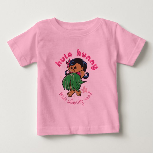 Camiseta Para Bebê T da cheio-cor de Hula Hunny (Frente)