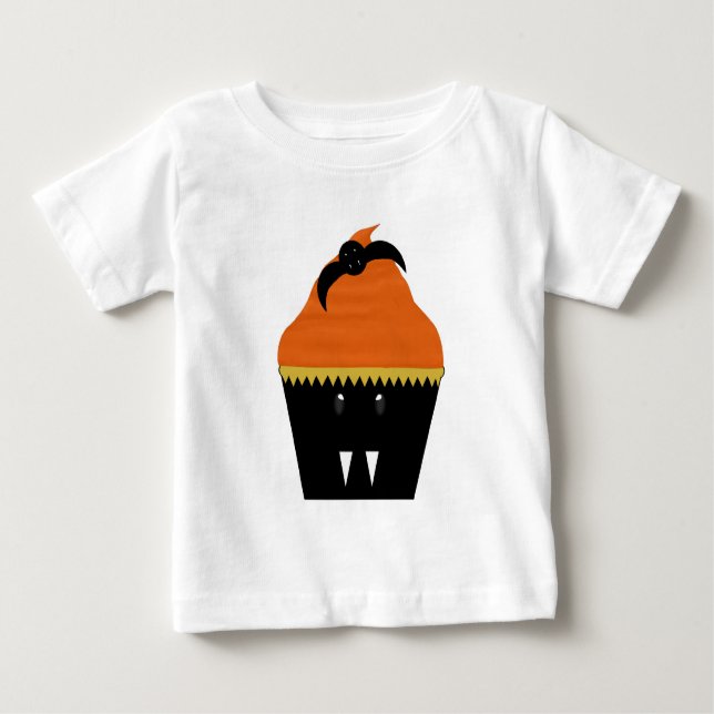Camiseta Para Bebê T da criança do cupcake do Dia das Bruxas (Frente)