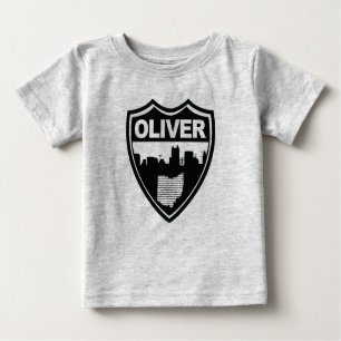 Camiseta Para Bebê T da skyline de Oliver