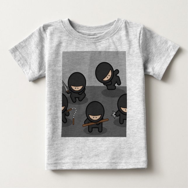 Camiseta Para Bebê T de Ninja do bebê (Frente)