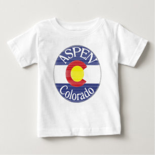 Camiseta Para Bebê T do bebê da bandeira do círculo de Aspen Colorado