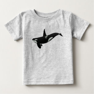 Camiseta Para Bebê T do bebê da orca da natação