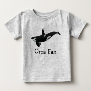 Camiseta Para Bebê T do bebê da orca da natação