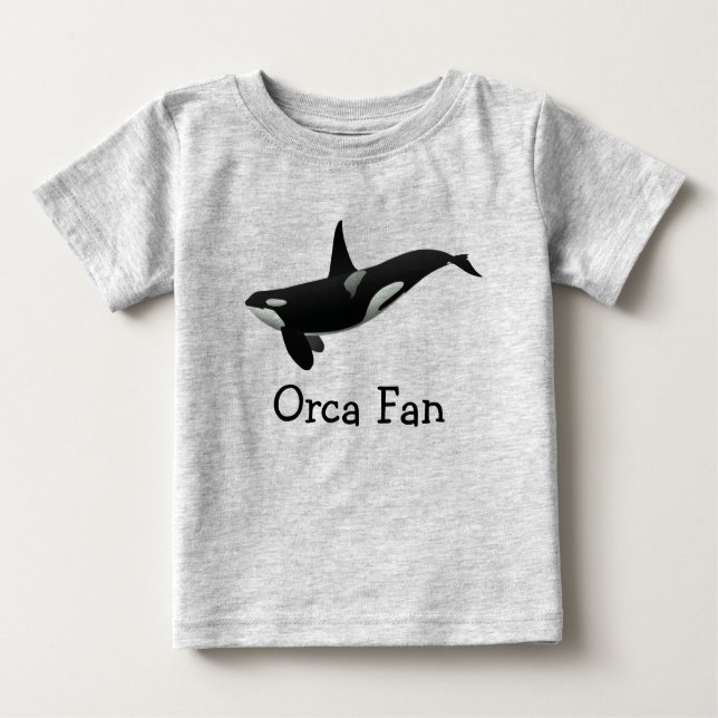 Camiseta Para Bebê T do bebê da orca da natação (Frente)