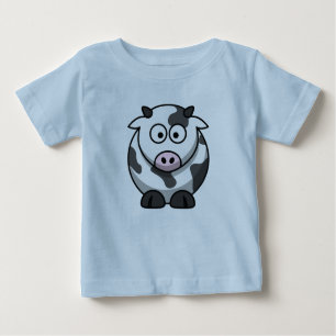 Camiseta Para Bebê T do bebê da vaca dos desenhos animados