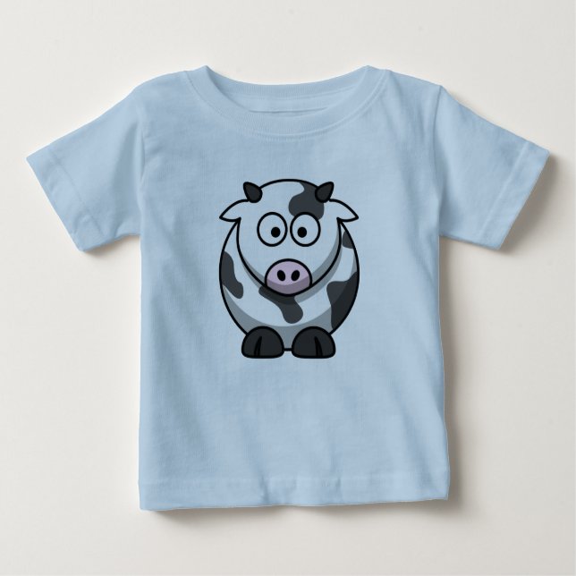 Camiseta Para Bebê T do bebê da vaca dos desenhos animados (Frente)
