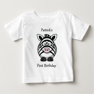 Camiseta Para Bebê T do bebê da zebra do bebê pessoal primeiro