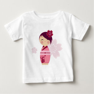Camiseta Para Bebê T do bebê de Kokeshi Sakura