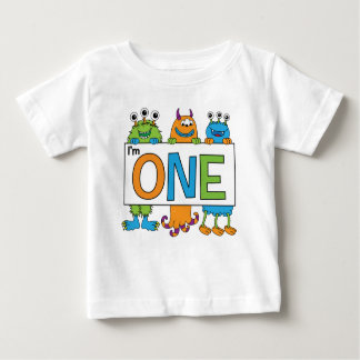 Camiseta Para Bebê T do monstro do primeiro aniversario