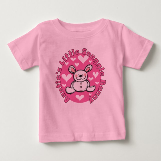 Camiseta Para Bebê T do plissado do Pequeno Snuggle Coelho Criança do (Frente)