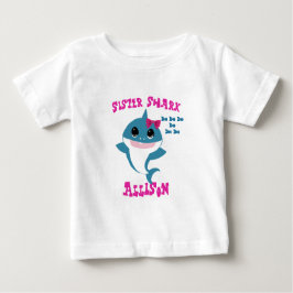 Camiseta Para Bebê T do tubarão da irmã