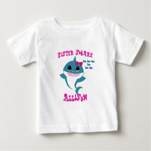Camiseta Para Bebê T do tubarão da irmã