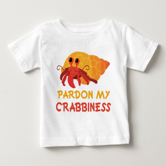 Camiseta Para Bebê T engraçado do caranguejo de eremita dos desenhos (Frente)