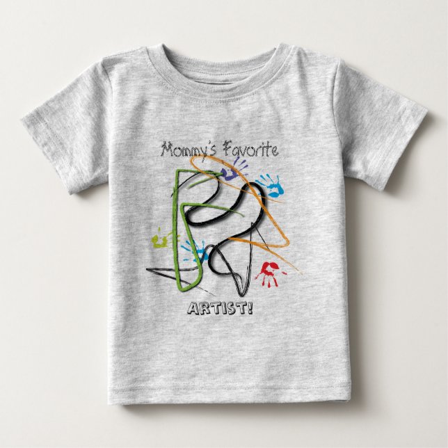 Camiseta Para Bebê T favorito do artista da mamã (Frente)