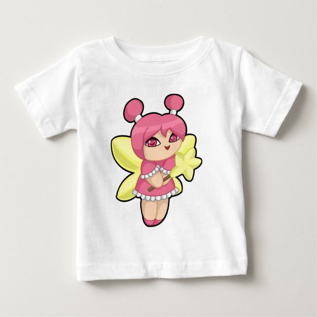 Camiseta Para Bebê T feericamente cor-de-rosa (Frente)