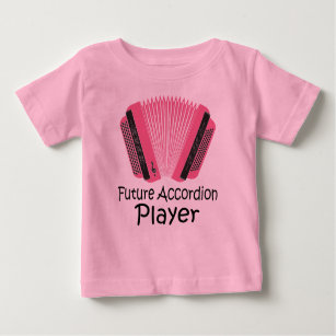 Camiseta Para Bebê T futuro bonito do bebê do jogador do acordeão