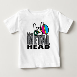 Camiseta Para Bebê T futuro do gráfico do ~ da cabeça do metal