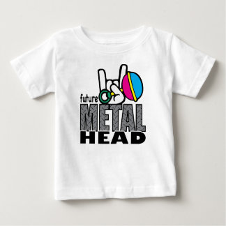 Camiseta Para Bebê T futuro do gráfico do ~ da cabeça do metal