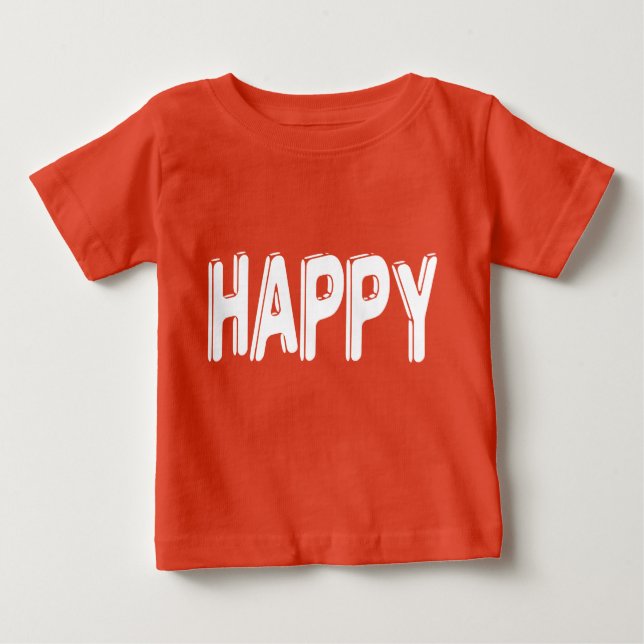 Camiseta Para Bebê T GRÁFICO inspirado FELIZ (Frente)