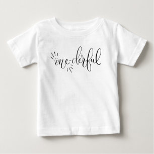 Camiseta Para Bebê T maravilhoso do aniversário de Onederful primeir