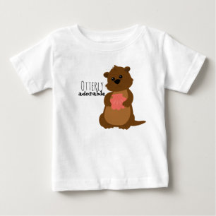 Camiseta Para Bebê T pequeno doce da lontra