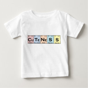 Camiseta Para Bebê T periódico da criança dos elementos do CuTeNeSS