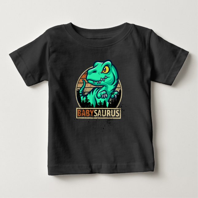 Camiseta Para Bebê T-rex engraçado de Babysaurus (Frente)