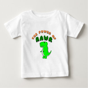 Camiseta Para Bebê T-Rex O Poder Da RAWR