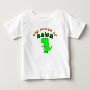 Camiseta Para Bebê T-Rex O Poder Do RAWR