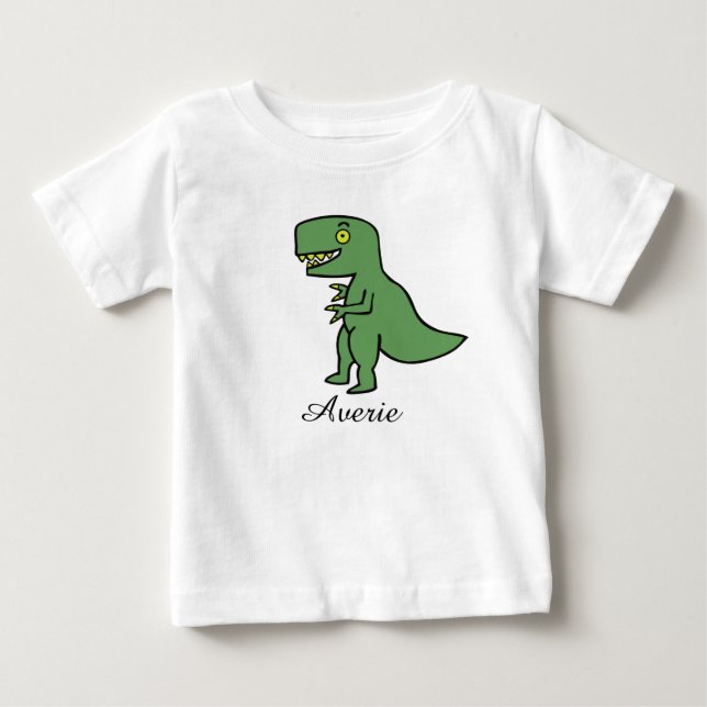 Camiseta Para Bebê T-Rex Pequeno Personalizado (Frente)