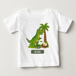 Camiseta Para Bebê T-Rex Personalizado Dinossauro Fofo