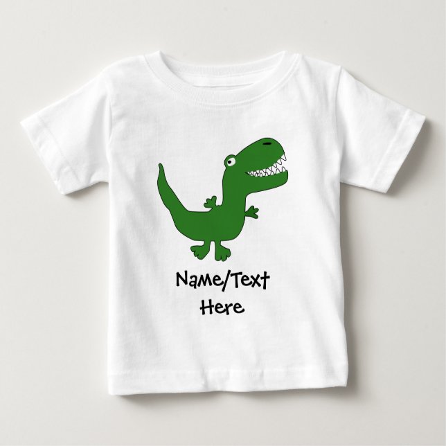 Camiseta Para Bebê T-Rex Tyrannosaurus Rex Dinossaur Cartoon Crianças (Frente)