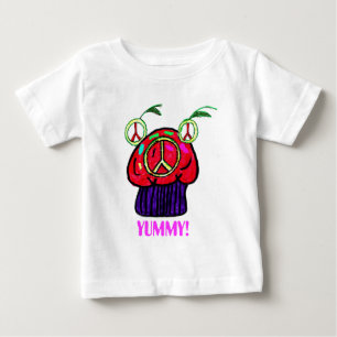 Camiseta Para Bebê T saboroso dos miúdos do cupcake da paz