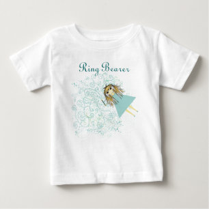 Camiseta Para Bebê T-santuários de Festa de casamento de fada branca