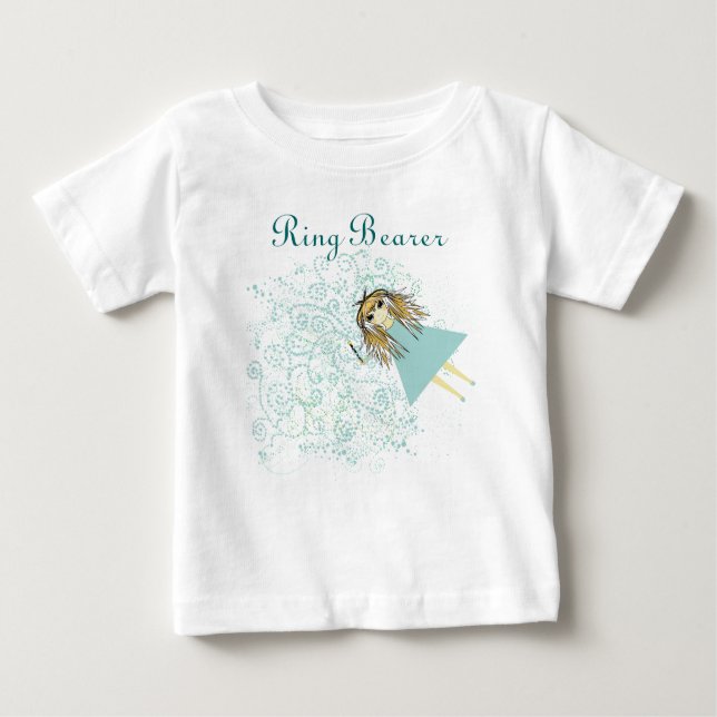 Camiseta Para Bebê T-santuários de Festa de casamento de fada branca (Frente)