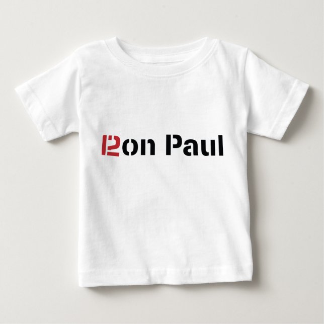Camiseta Para Bebê T-shirt 2012 do bebê de Ron Paul (Frente)