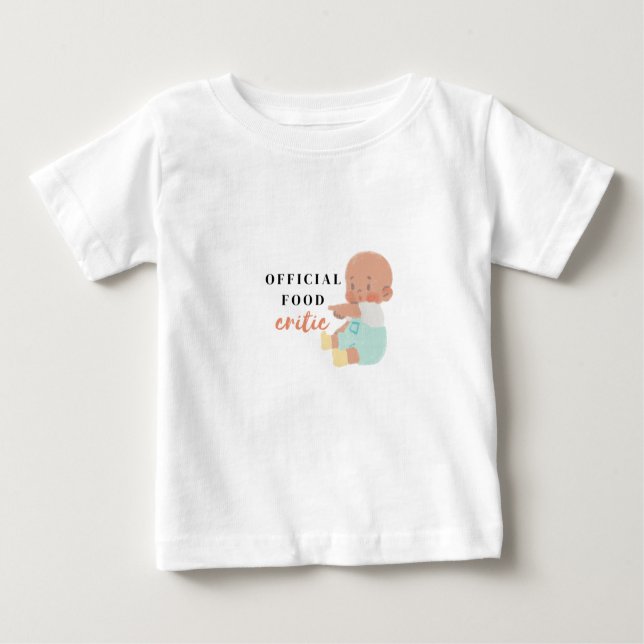 Camiseta Para Bebê T-Shirt Adorável Toddler"Crítica da Comida oficial (Frente)