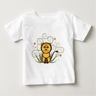 Camiseta Para Bebê T-shirt alegre do leão