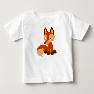 Camiseta Para Bebê T-shirt astuto bonito do bebê do Fox dos desenhos