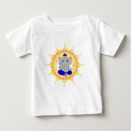 Camiseta Para Bebê T-shirt azul bonito da criança de Ganesha